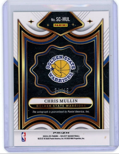 Chris Mullin 2024-25 Panini Select Selection Committee Autograph Green Prizm #'d 34/49