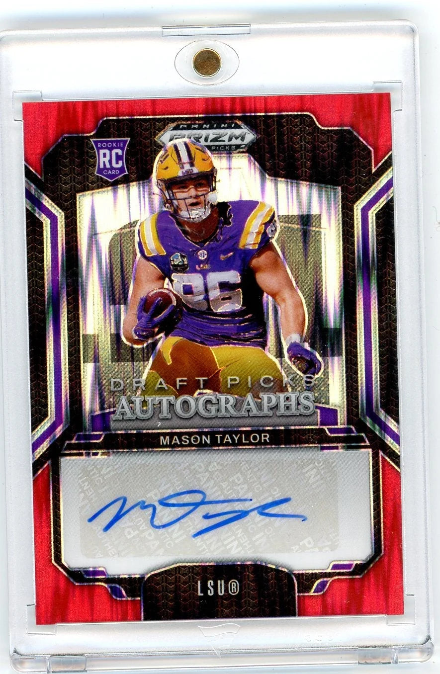 Mason Taylor 2025 Panini Draft Picks Autograph Red Flash #'d 3/5