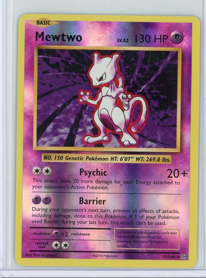 Mewtwo Pokémon XY Evolutions Reverse Holo #51/108