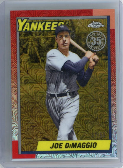 Joe DiMaggio 2025 Topps Chrome Silver Pack Gold Refractor #'d 37/50