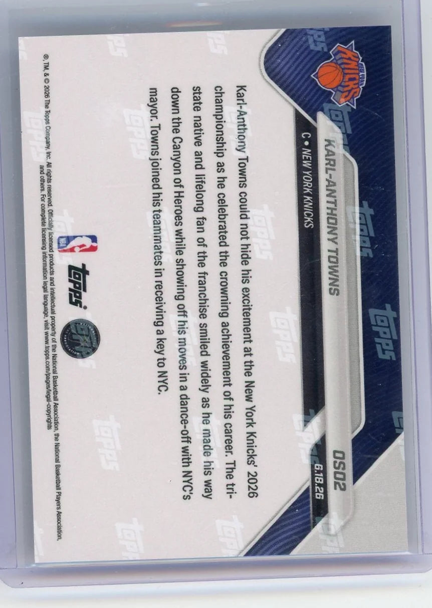 Karl-Anthony Towns 2026 Topps Now NBA Champions #'d 04/50