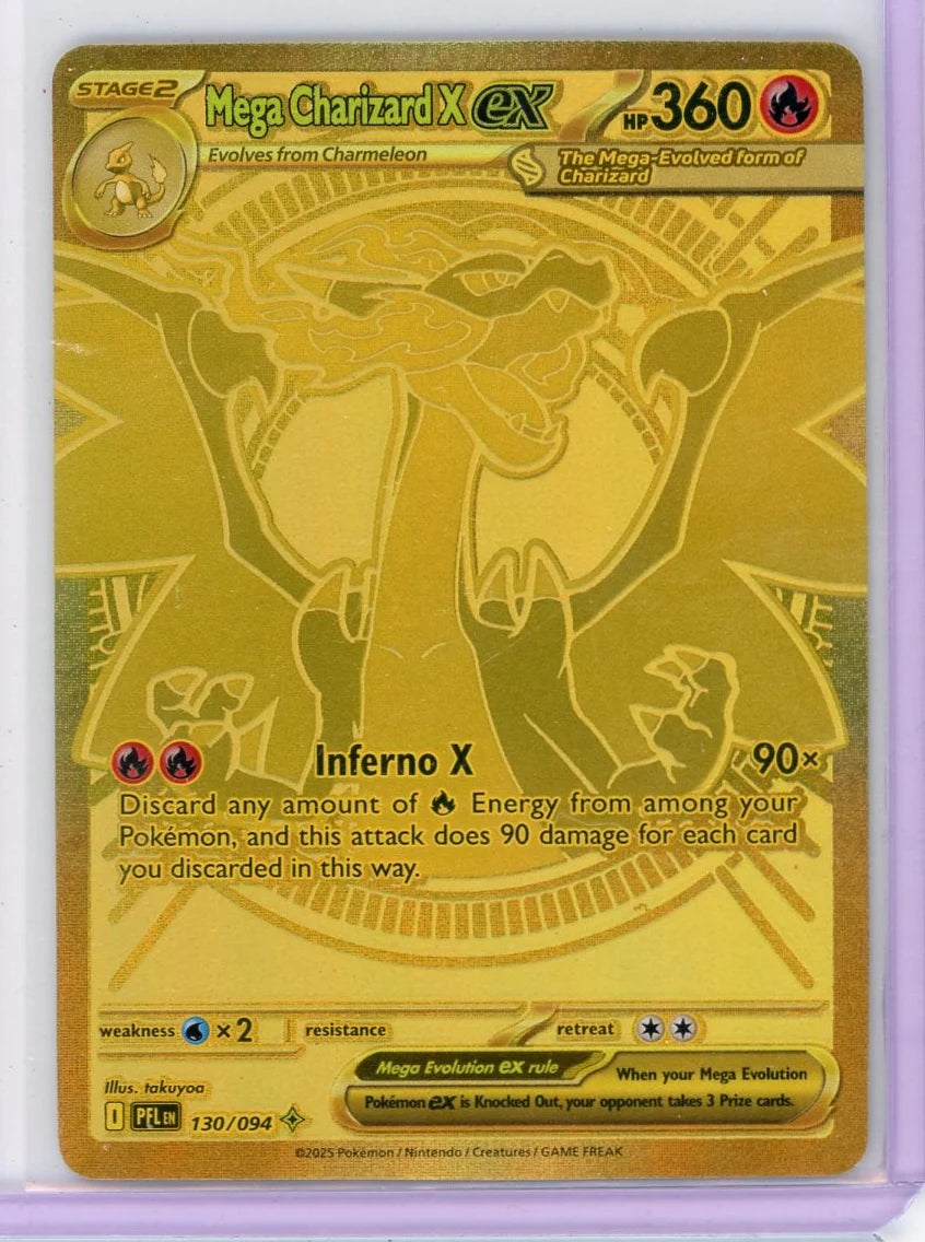 Mega Charizard X ex Pokémon Phantasmal Flames Gold Mega Hyper Rare #130/094