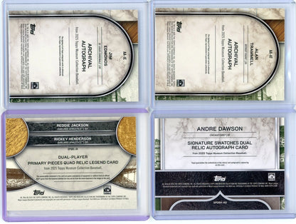 R. Jackson, R. Henderson 2025 Topps Museum Collection Dual Player Primary Pieces Quad Relic #'d 39/49
