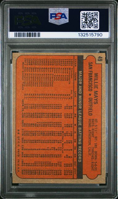 Willie Mays 1972 Topps #49 PSA 8