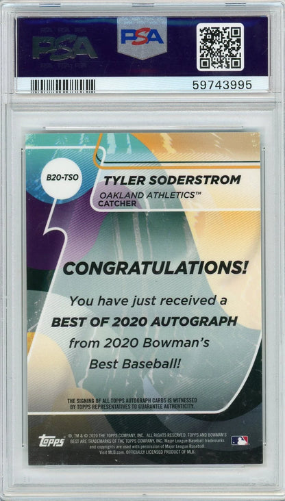 Tyler Soderstrom 2020 Bowman's Best Best of 2020 Autograph PSA 9