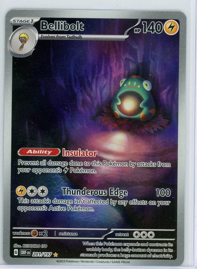 Bellibolt Pokémon Obsidian Flames Illustration Rare #201/197