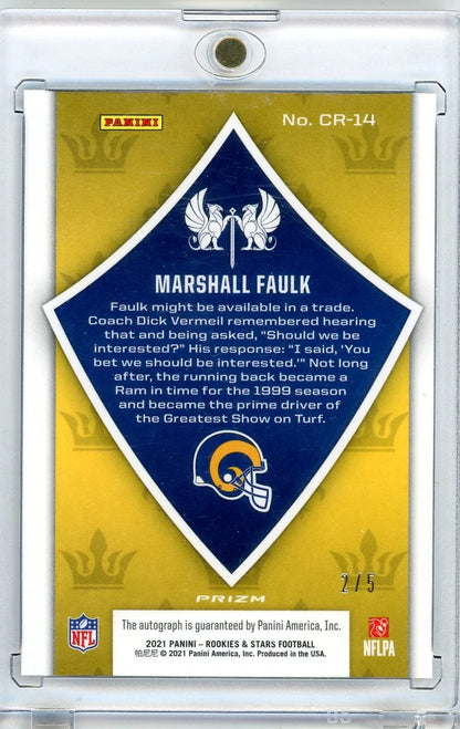Marshall Faulk 2021 Panini Rookies & Stars Crusade autograph #'d 2/5