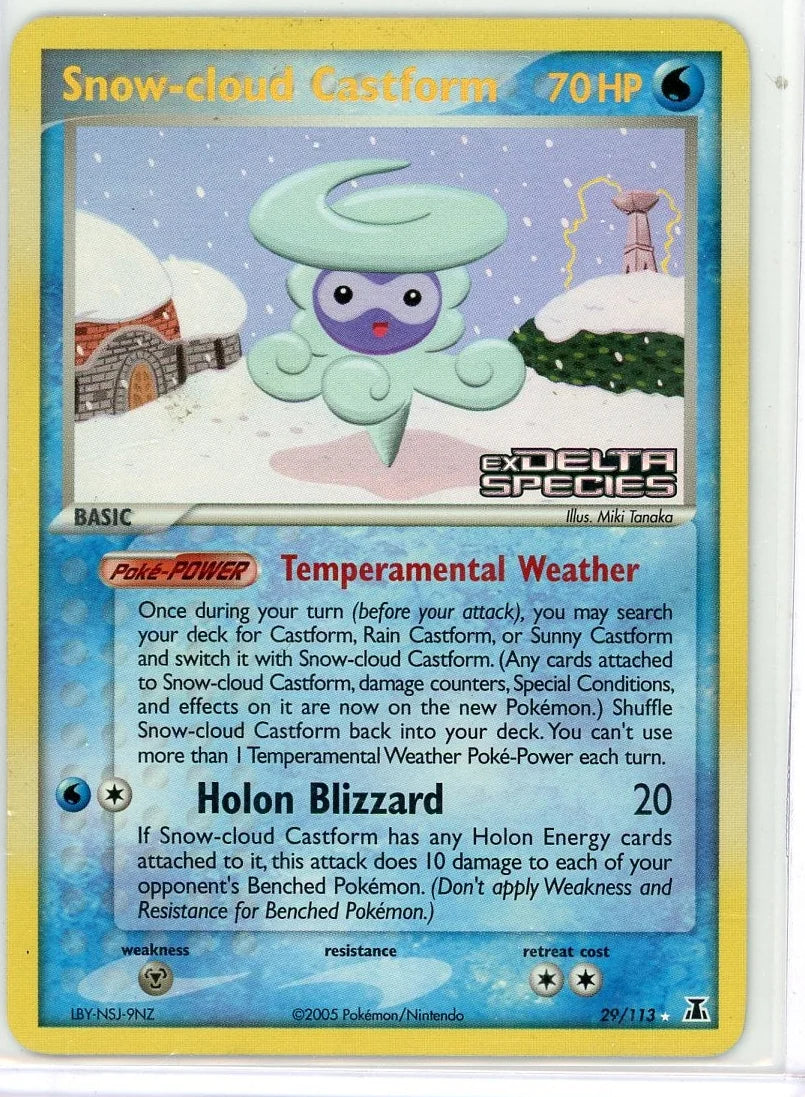 Snow-cloud Castform Pokémon EX Delta Species Reverse Holo #29/113