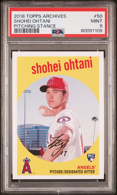 Shohei Ohtani 2018 Topps Archives #50 RC PSA 9