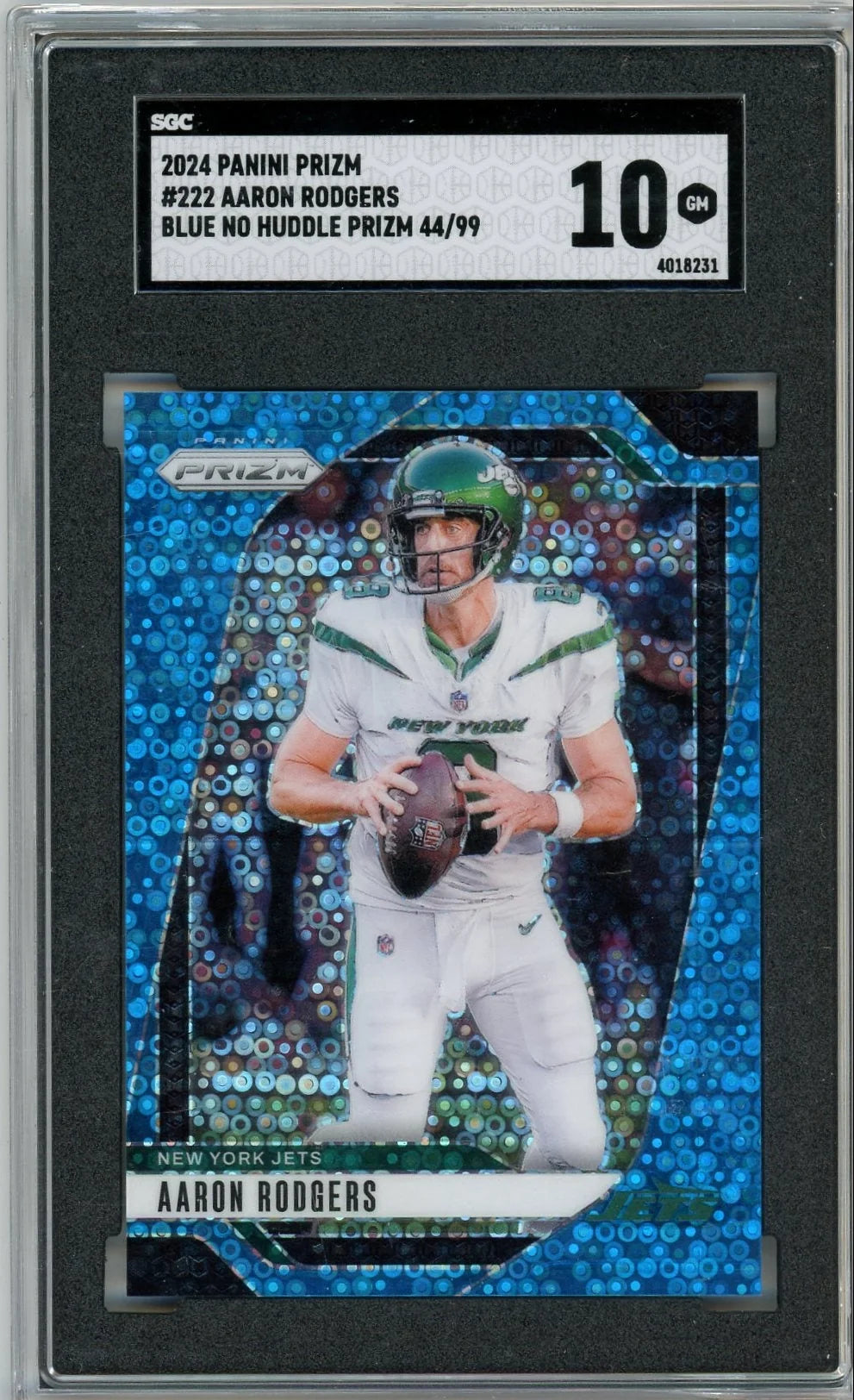Aaron Rodgers 2024 Panini Prizm blue disco #'d 44/99 SGC 10