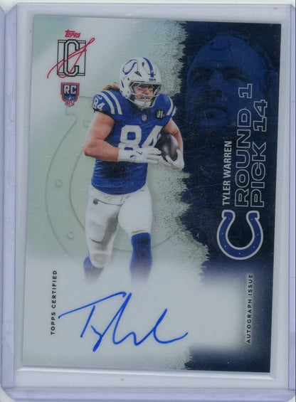 Tyler Warren 2025 Topps Signature Class Autograph