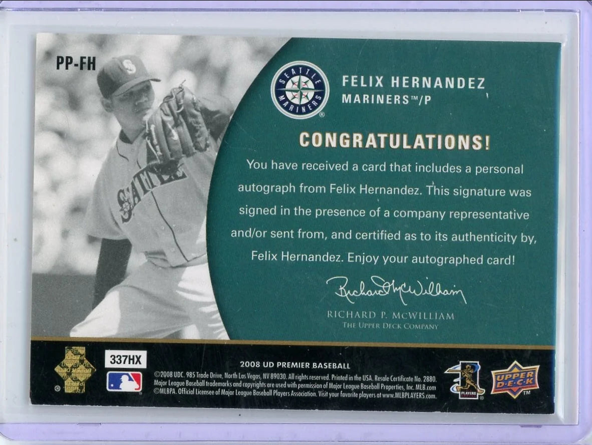 Felix Hernandez 2008 Upper Deck Premier Penmanship Autograph #'d 42/50