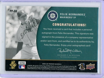 Felix Hernandez 2008 Upper Deck Premier Penmanship Autograph #'d 42/50
