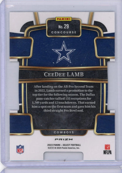 CeeDee Lamb 2023 Panini Select Zebra die-cut #29