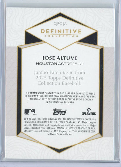 Jose Altuve 2025 Topps Definitive 2-color Jumbo Patch Relic #'d /50