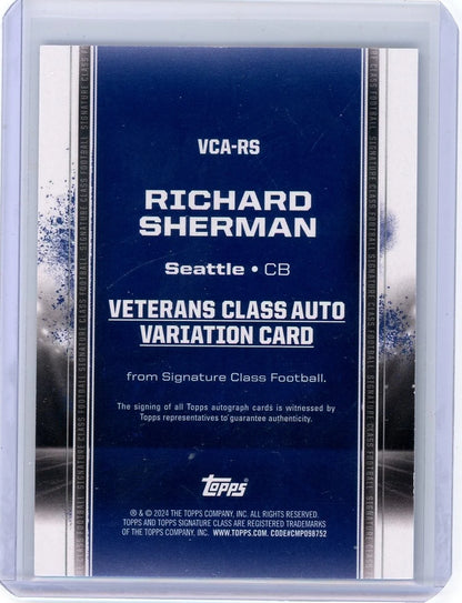 Richard Sherman 2024 Topps Signature Class Veteran Class Auto Blue #'d 1/5