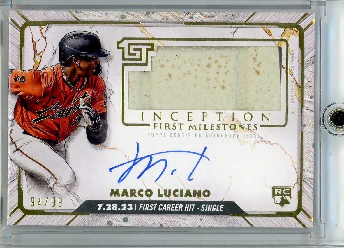 Marco Luciano 2024 Topps Inception First Milestones RPA #'d 94/99