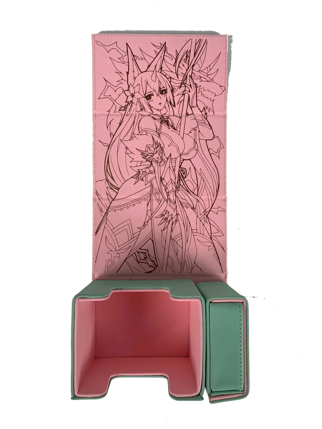 Farra, The White Wolf Side-Loaded Deck Box with Magnetic Dice Tray