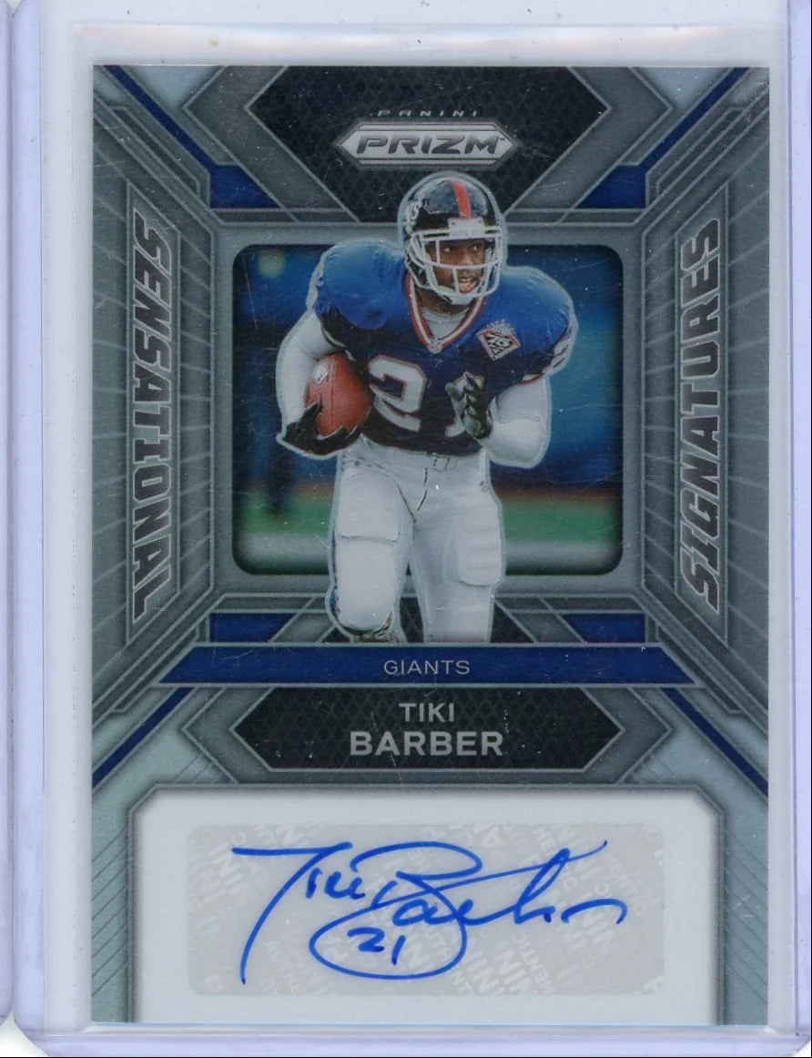 Tiki Barber 2023 Panini Prizm Sensational Signatures auto #'d 099/149