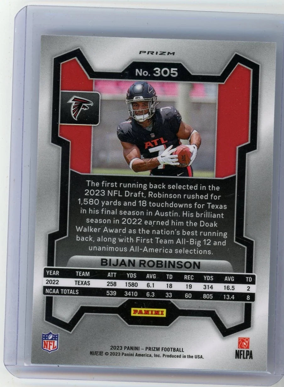 Bijan Robinson 2023 Panini Prizm silver prizm RC