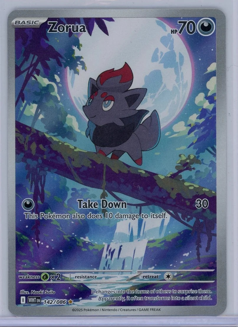 Zorua Pokémon White Flare Illustration Rare #142/086