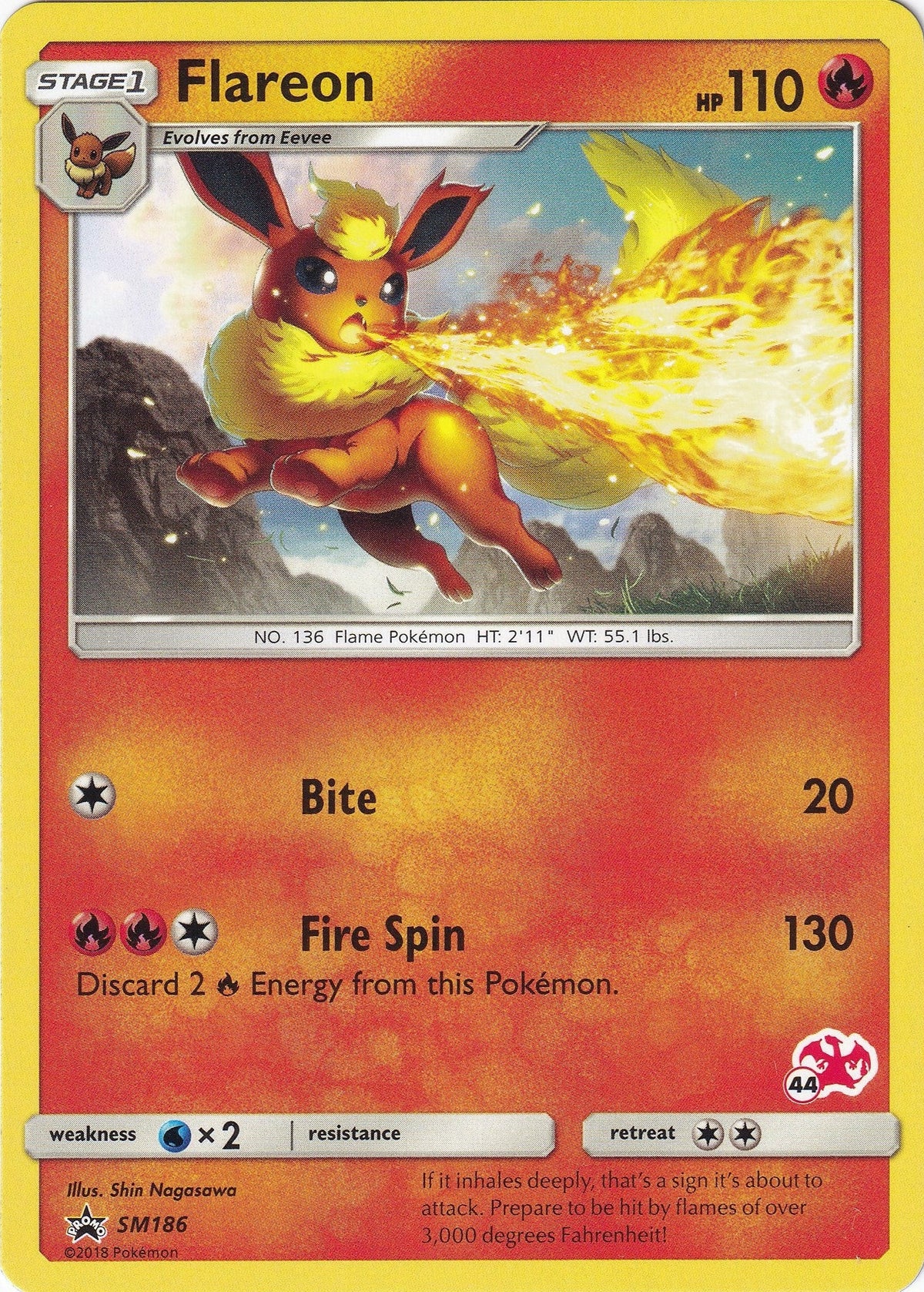 Flareon - SM186 (#44 Charizard Stamped) (SM186) (Battle Academy) (BTA)