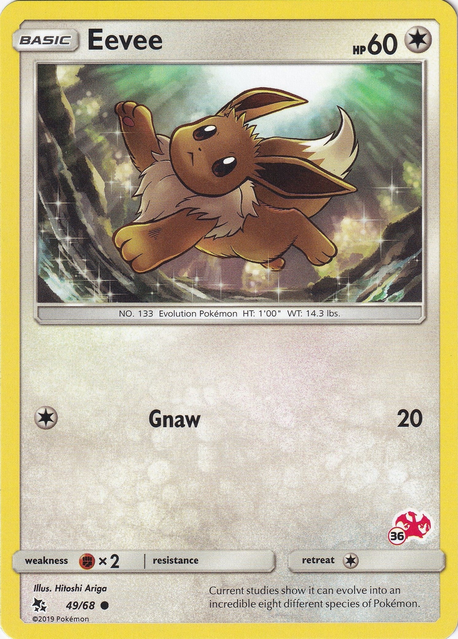 Eevee - 49/68 (#36 Charizard Stamped) (049/068) (Battle Academy) (BTA)