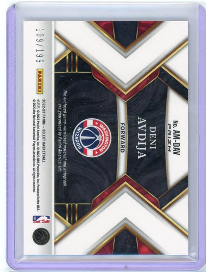 Deni Avdija 2022 Panini Select Patch Autograph #'d 109/199