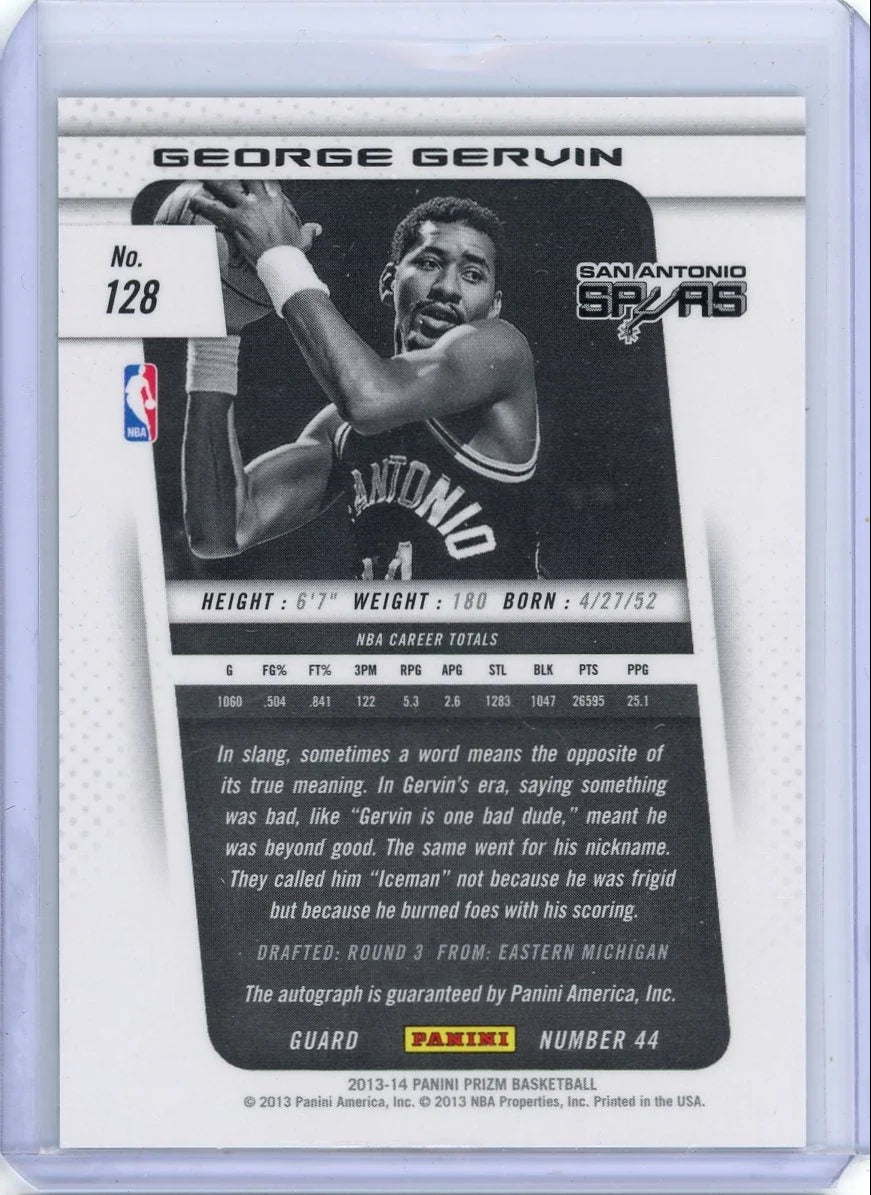 George Gervin 2013-14 Panini Prizm autograph