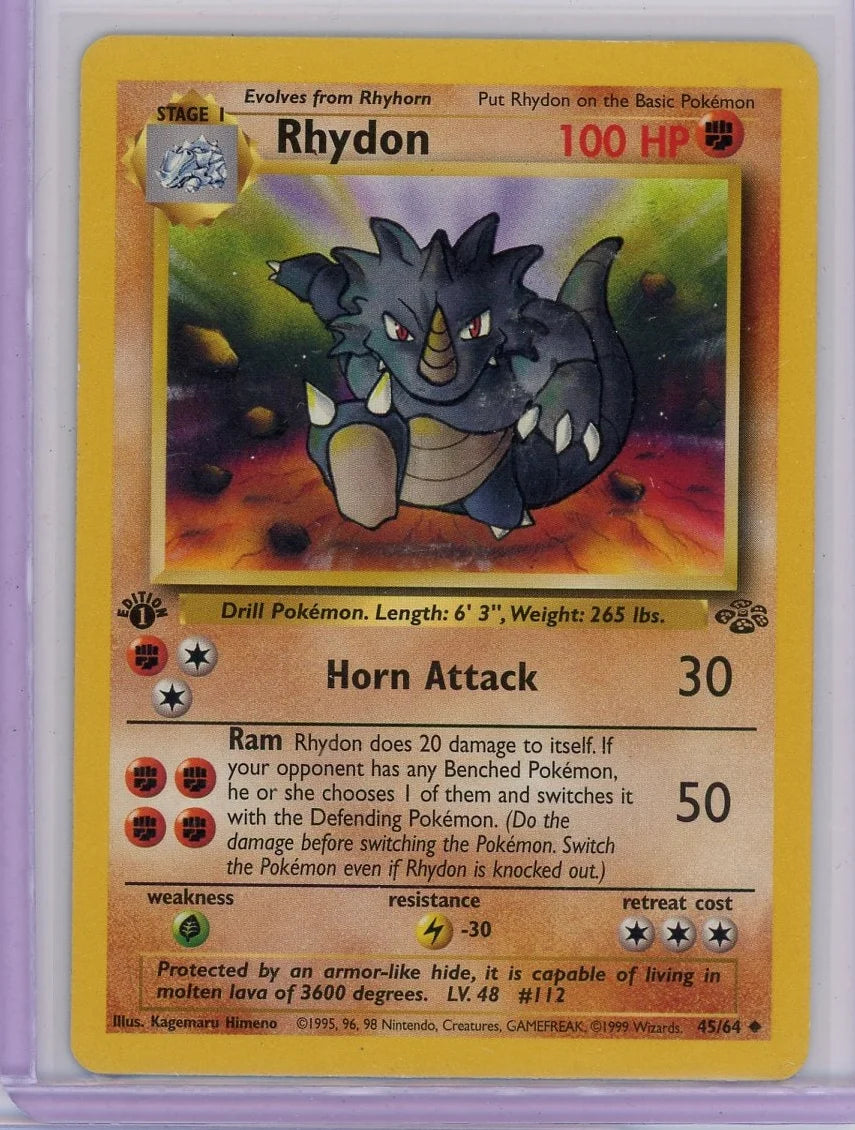 Rhydon Pokémon Jungle 1st Edition Uncommon #45/64
