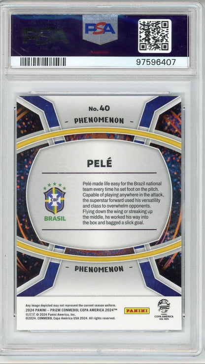 Pele 2024 Panini Prizm Copa America Phenomenon PSA 10