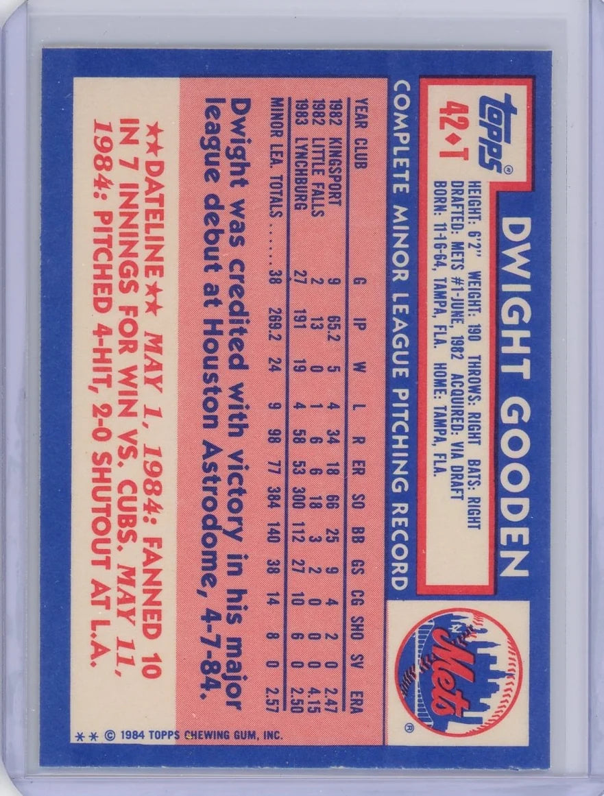 Dwight Gooden 1984 Topps Traded RC #42t