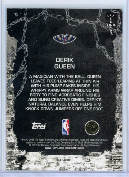 Derik Queen 2025-26 Topps Chrome X Cactus Jack Refractor RC #73