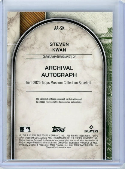 Steven Kwan 2025 Museum Collection Steven Kwan Autograph #'s 64/149