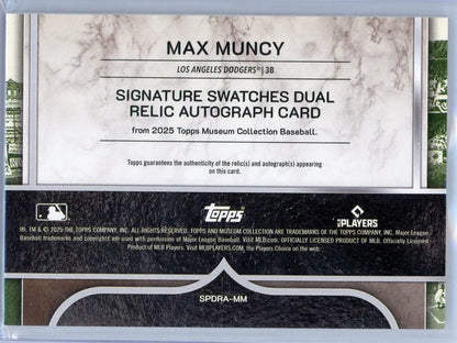 Max Muncy 2025 Topps Museum Collection Dual Relic Autograph #'d 13/20