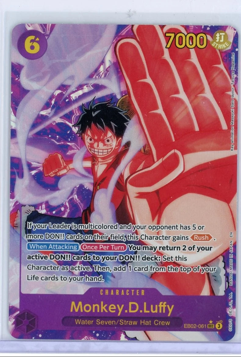 Monkey D. Luffy One Piece Extra Booster: Anime 25th Collection Alt. Art Secret Rare #EB02-061