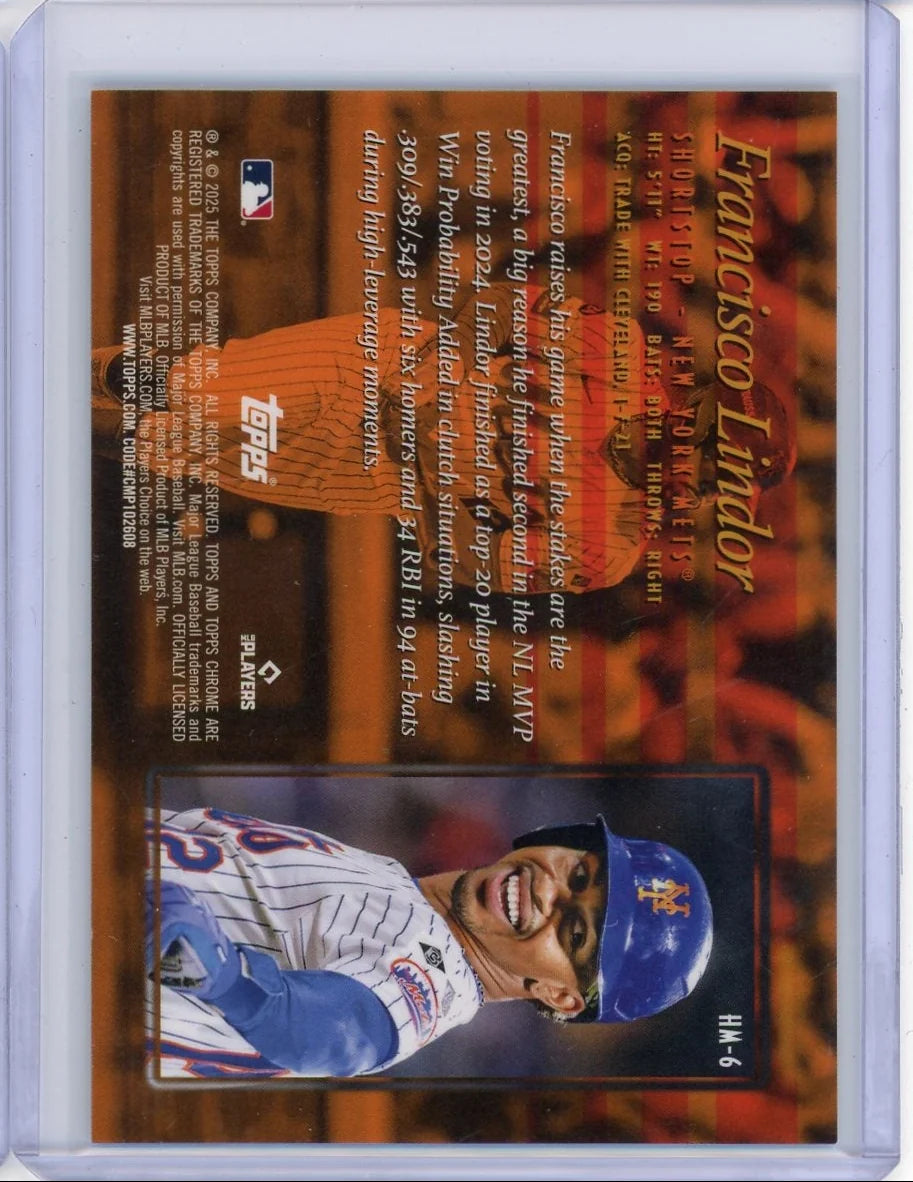 Francisco Lindor 2025 Topps Chrome Hobby Masters SSP