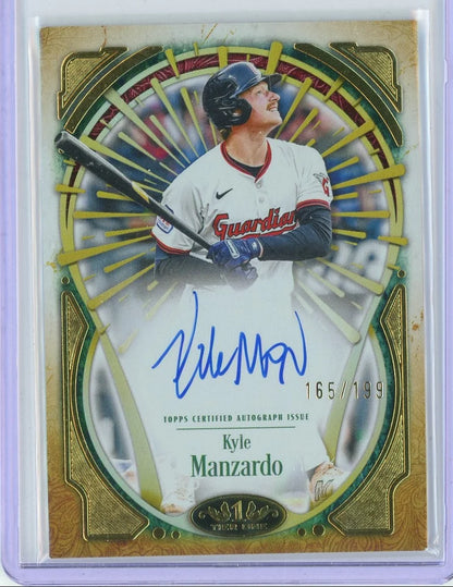 Kyle Manzardo 2026 Topps Tier One Xplosions Auto #T1XA-KM #'d /199