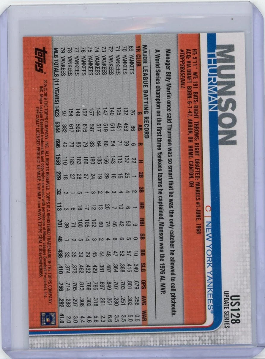 Thurman Munson 2019 Topps Update Image Variation