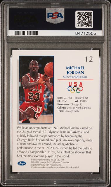 Michael Jordan 1992 Impel Olympicards #12 PSA 9
