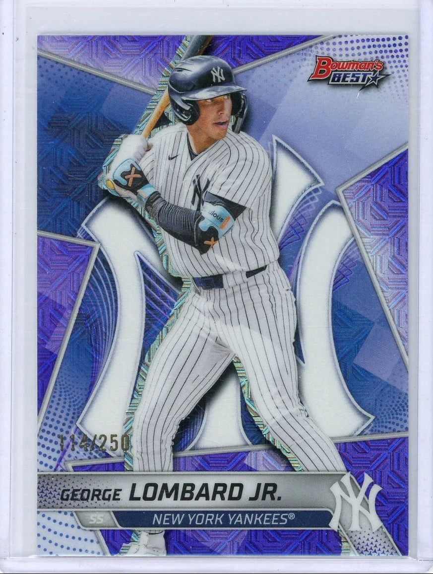 George Lombard Jr. 2025 Bowman's Best purple mojo ref. #'d 114/250