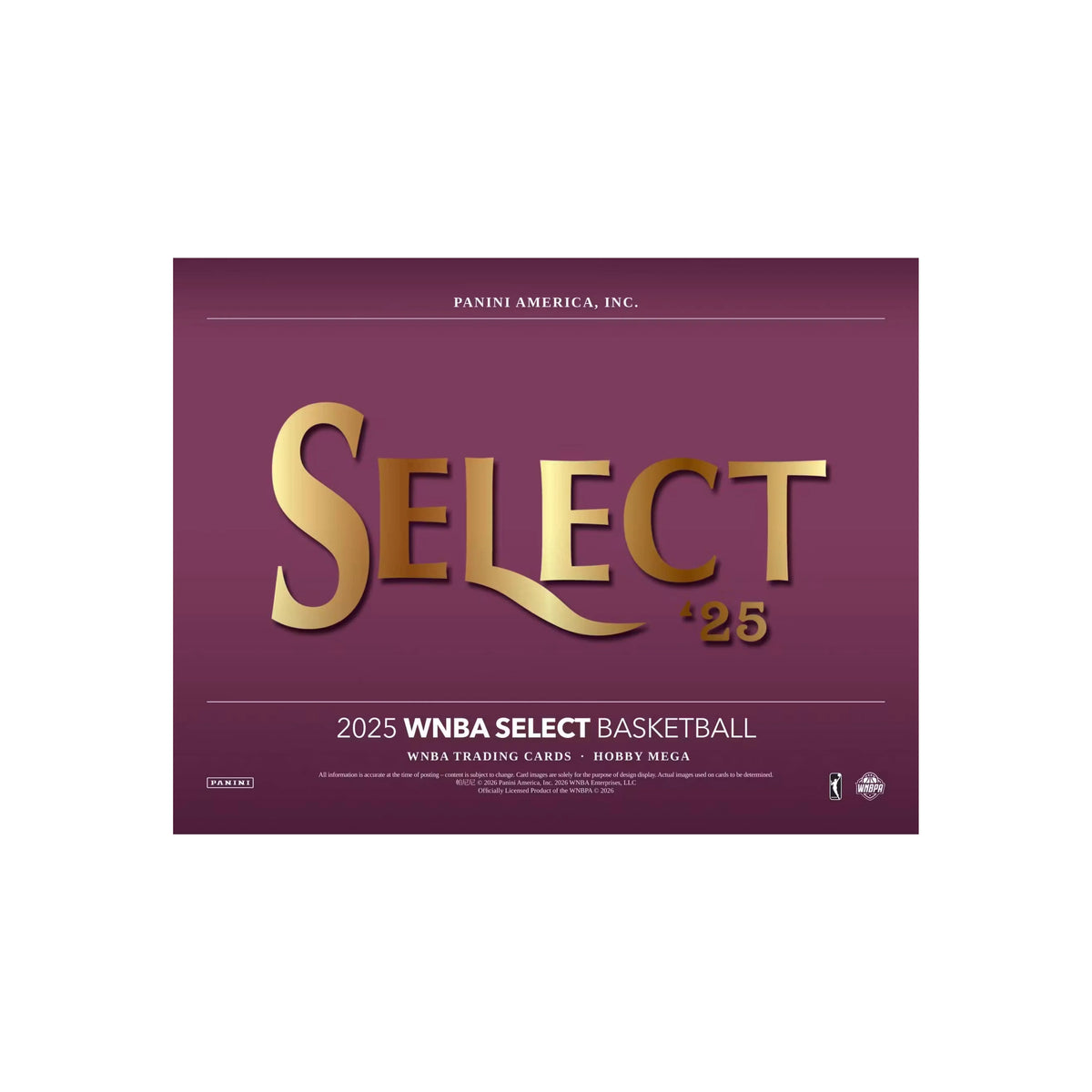 2025 Panini Select WNBA Basketball Hobby Mega 20 Box Case