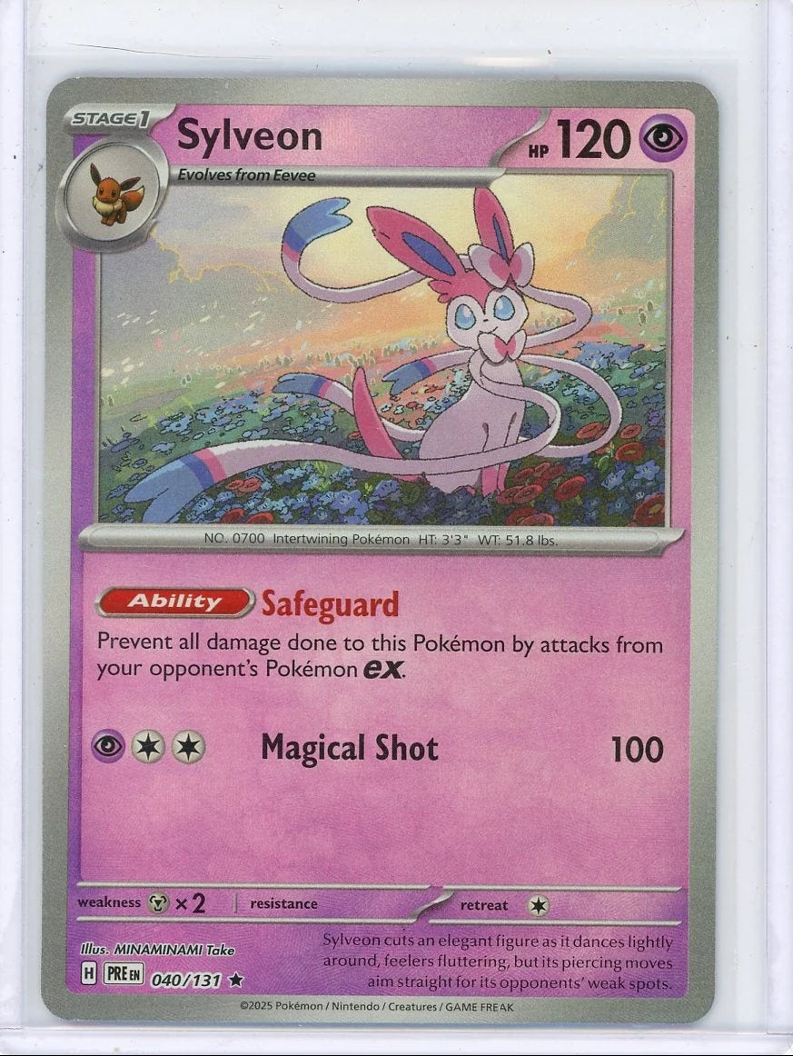 Sylveon 2025 Pokémon Prismatic Evolutions Master Ball Reverse Rare #040/131