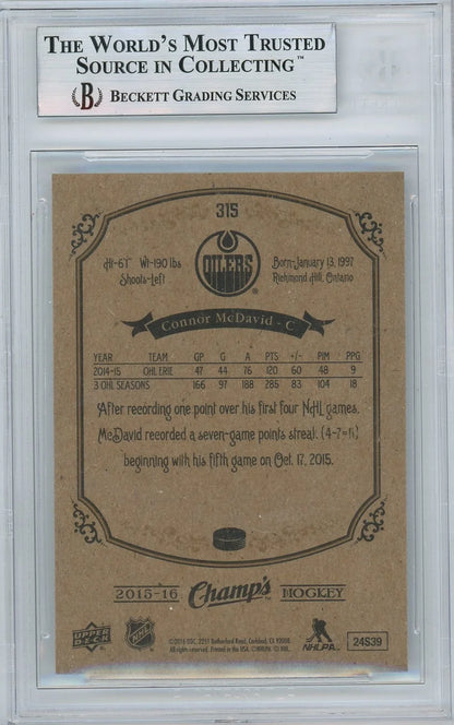 Connor McDavid 2015-16 Upper Deck Champ's SP RC BGS 9