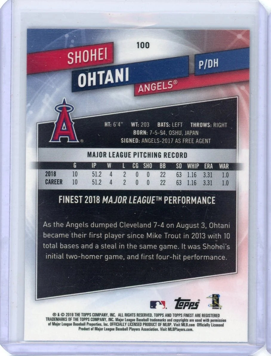 Shohei Ohtani 2019 Topps Finest #100
