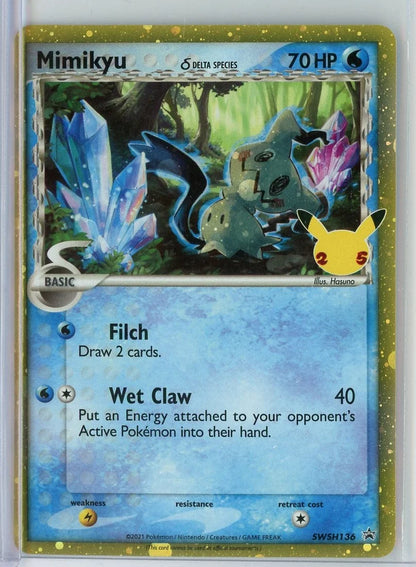 2021 Pokemon Swsh Black Star Promo Mimikyu Holo Celebrations Collection SWSH136