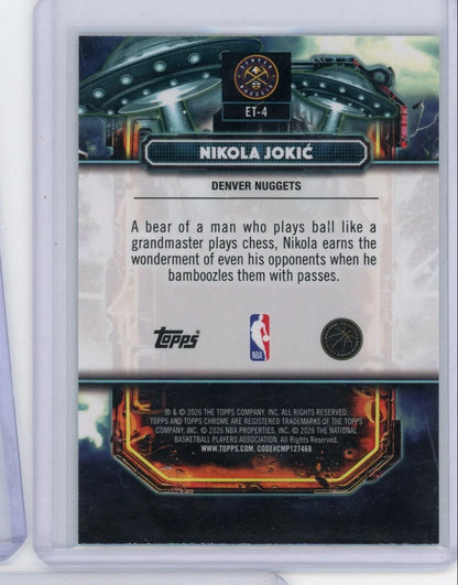 Nikola Jokic 2025-26 Topps Chrome Cosmic Extraterrestrial Talent Aqua Refractor #'d 179/199