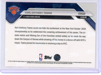 Karl-Anthony Towns 2026 Topps Now NBA Championship Victory Parade
