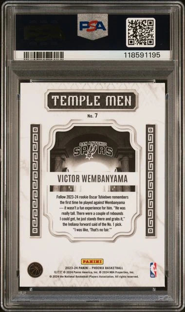 Victor Wembanyama 2023 Phoenix Temple Men Blue Ice RC PSA 10