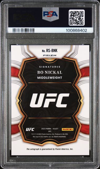 Bo Nickal 2023 Panini Select Autograph Silver Prizm PSA 9